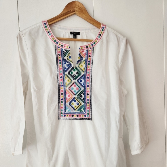 Talbots Tops Size Lp Tunic Beaded Blouse - Picture 1 of 8